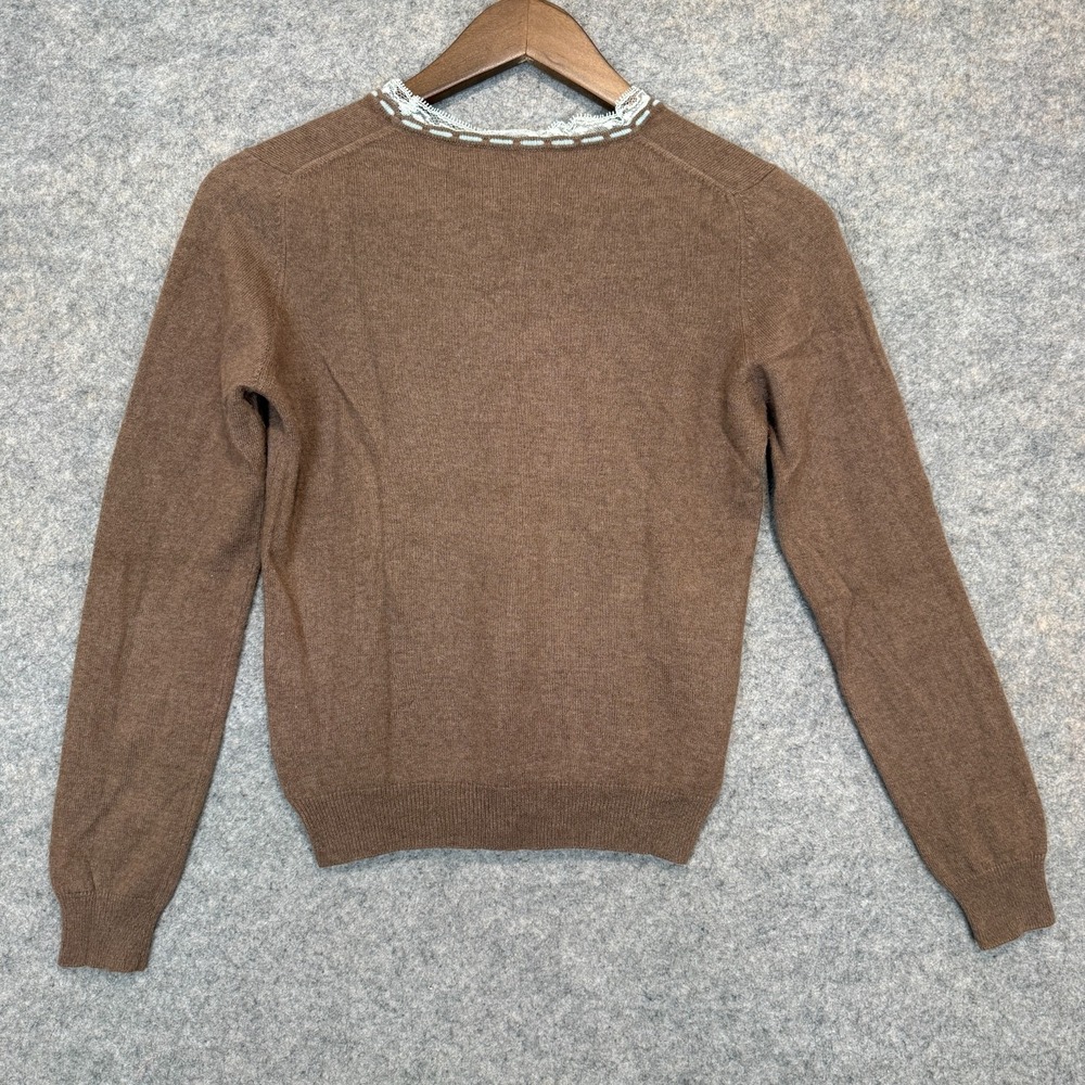 Marie Louis Italy Wool Sweater Womens 40 (US Small) Scalloped Lace Trim Knit - Picture 8 of 9